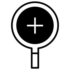 Zoom Out hand gesture solid glyph icon