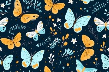 Seamless pattern with butterflies