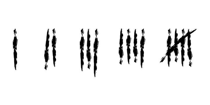 tally mark vector. prison wall stick line counter vector
