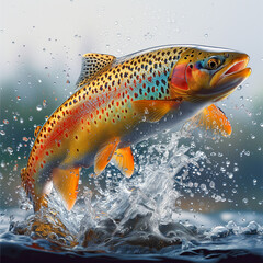 Divine Piscine Artistry, Trout's Epic Curve Sculpts Liquid Crystal Masterpiece ,generated by IA