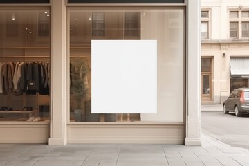 Blank poster on an elegant boutique store - obrazy, fototapety, plakaty