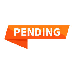 Pending Orange Ribbon Rectangle Shape For Wait Information Announcement Business Marketing Social Media
