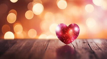 Abstract heart with beautiful bokeh. Background