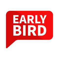 Early Bird Red Rectangle Shape For Information Announcement Promotion Business Marketing Social Media
