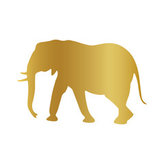 golden illustration of an elephant, elephant gold vector