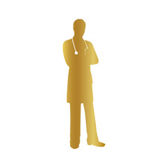golden doctor icon, golden man