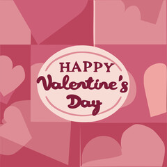 Seamless pattern Valentines day design with red heart