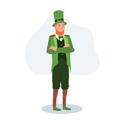 Smiling Irish Man in Leprechaun Costume for St Patricks Day