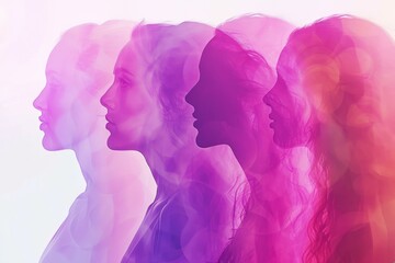Abstract Silhouette of Women, Diversity Concept