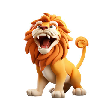 Laughing Lion on transparent background
