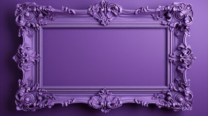 An antique art fair frame on a royal purple museum