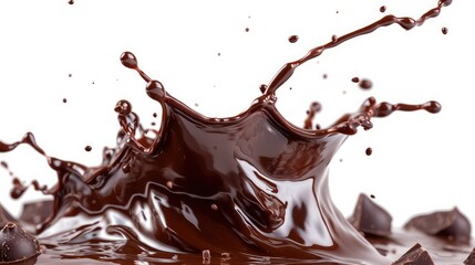 Chocolate splash isolated on white background 