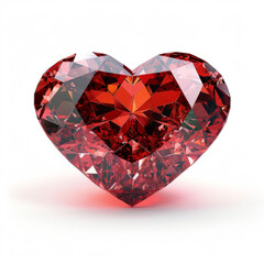 Fototapeta premium A shiny heart shaped red gemstone jewelery for valentine's day or wedding anniversary