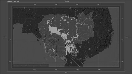 Cambodia composition. Bilevel elevation map
