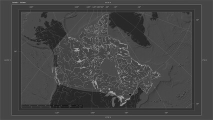 Canada composition. Bilevel elevation map