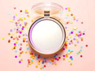 Elegant Compact Mirror Mockup for Beauty and Accessories - AI Generated