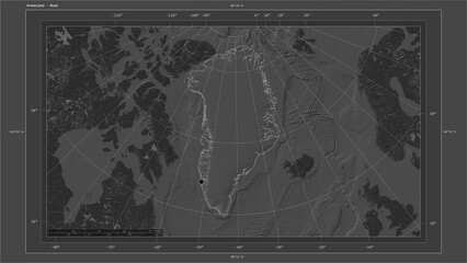 Greenland composition. Bilevel elevation map