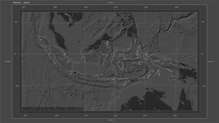 Indonesia composition. Bilevel elevation map © zelwanka