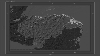 Honduras composition. Bilevel elevation map