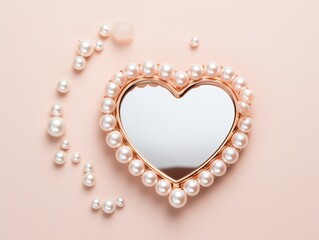 Obraz premium Elegant Compact Mirror Mockup for Beauty and Accessories - AI Generated