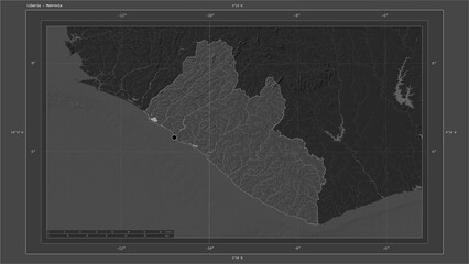 Liberia composition. Bilevel elevation map