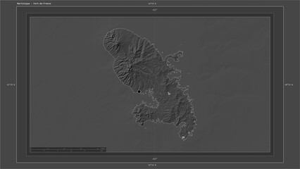 Martinique composition. Bilevel elevation map