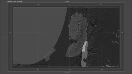 Palestine composition. Bilevel elevation map