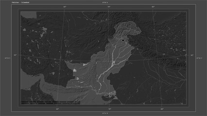 Pakistan composition. Bilevel elevation map