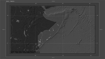 Somalia composition. Bilevel elevation map