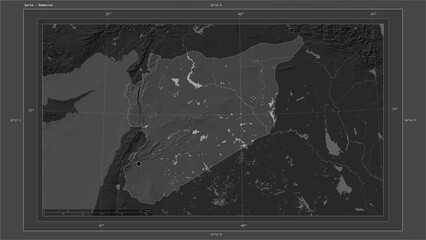 Syria composition. Bilevel elevation map