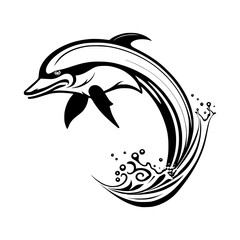 silhouette of a dolphin Vector Illustration