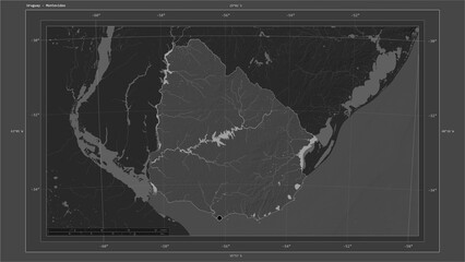 Uruguay composition. Bilevel elevation map