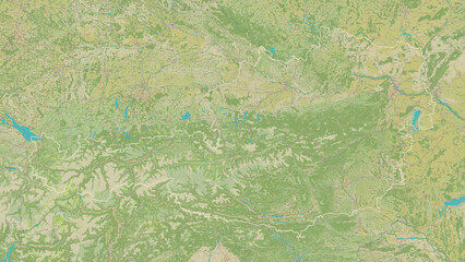 Fototapeta premium Austria outlined. OSM Topographic Humanitarian style map