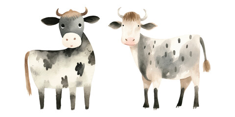 Cute Cow Watercolor