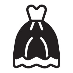 wedding dress glyph icon