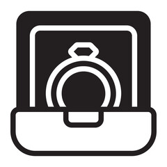 wedding rings glyph icon