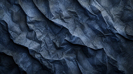 Abstract dark blue crumpled paper background. High resolution photo.