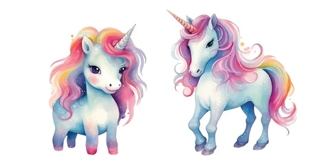 Cute Watercolor of unicorn