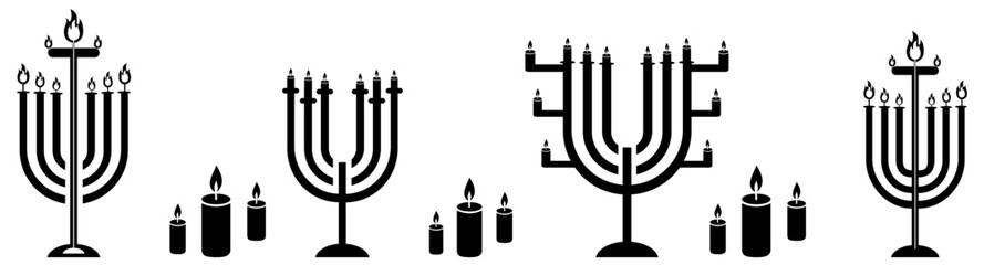 menorah icon in different style vector illustration. one  colored and black menorah vector icons designed in filled, outline, line and stroke style can be used for web, mobile, ui