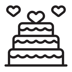 wedding cake line icon
