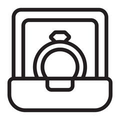 wedding rings line icon