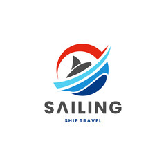Sailing Ship Travel Logo Design Minimalist Creative Icon Vector Illustration