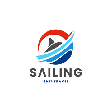 Sailing Ship Travel Logo Design Minimalist Creative Icon Vector Illustration