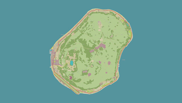 Nauru outlined. OSM Topographic Humanitarian style map