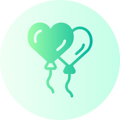 heart balloon gradient icon