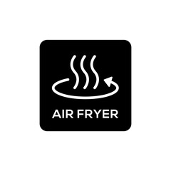 Simple Air Fryer Technology Badge Logo Design. Black symbol vector