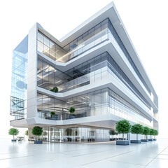 Interior of a contemporary office building isolated on white background, png
 - obrazy, fototapety, plakaty