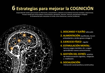 Infografía, mejoramiento, cognición, pautas, Psicología, estrategias - obrazy, fototapety, plakaty