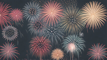 fireworks on the night sky