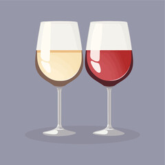 glasses of wine vector